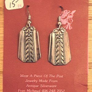 Mom's Day gift! NEW pierced earrings from antique silverware!